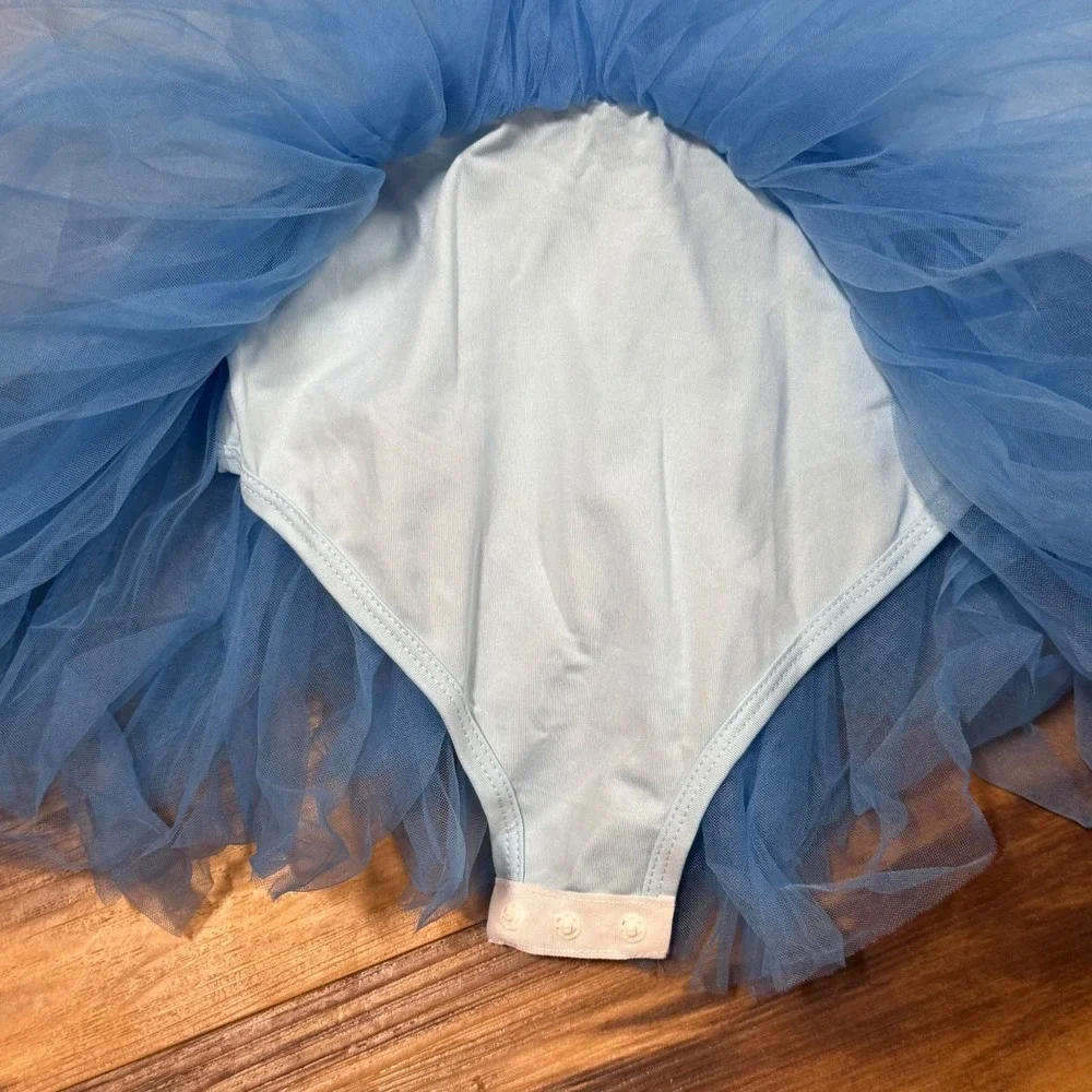 Girls Blue Tutu Dress Costume Sparkle Star Ballerina Dance Outfit Size 120 Dance